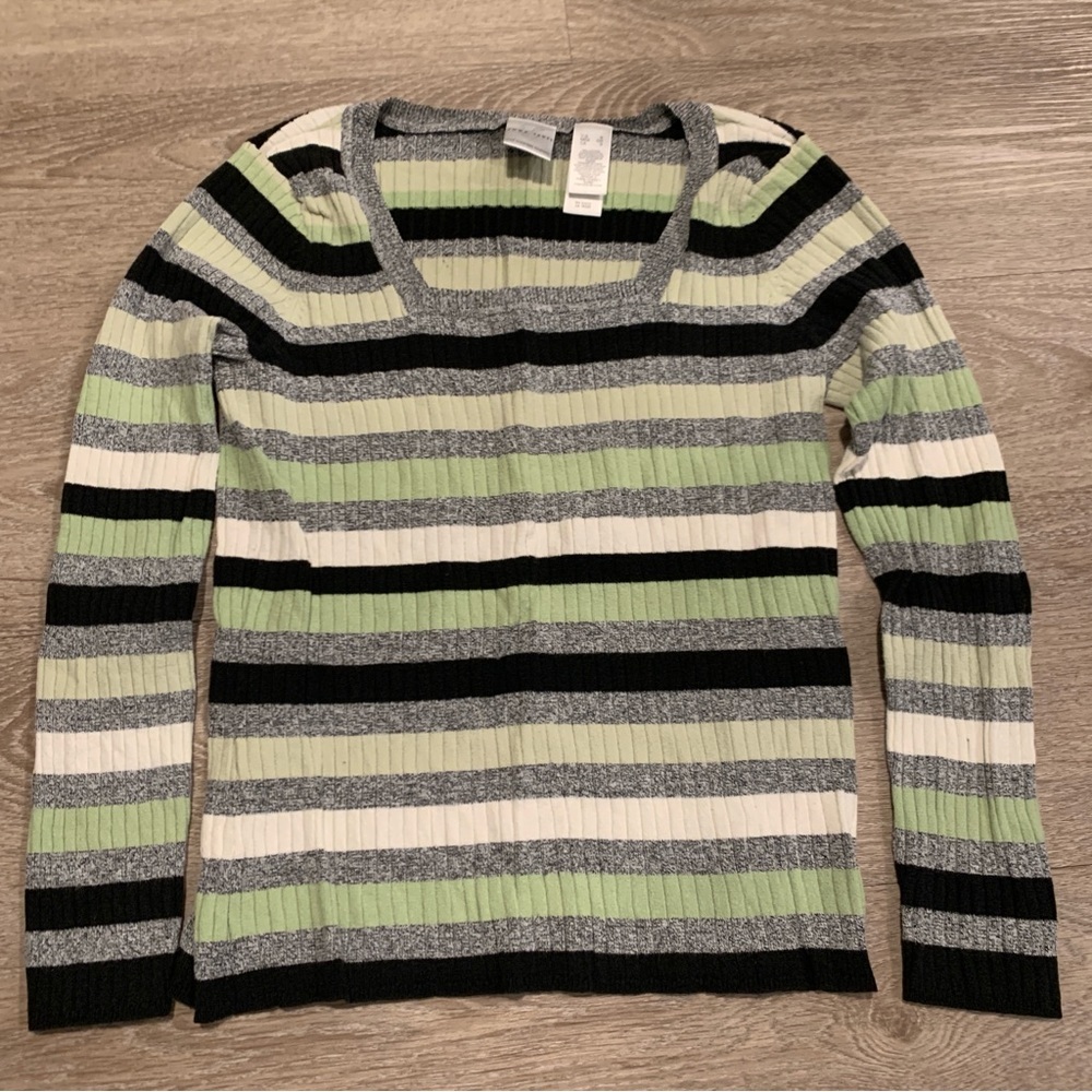 Emma James Liz Claiborne Striped Ribbed Sweater Size S